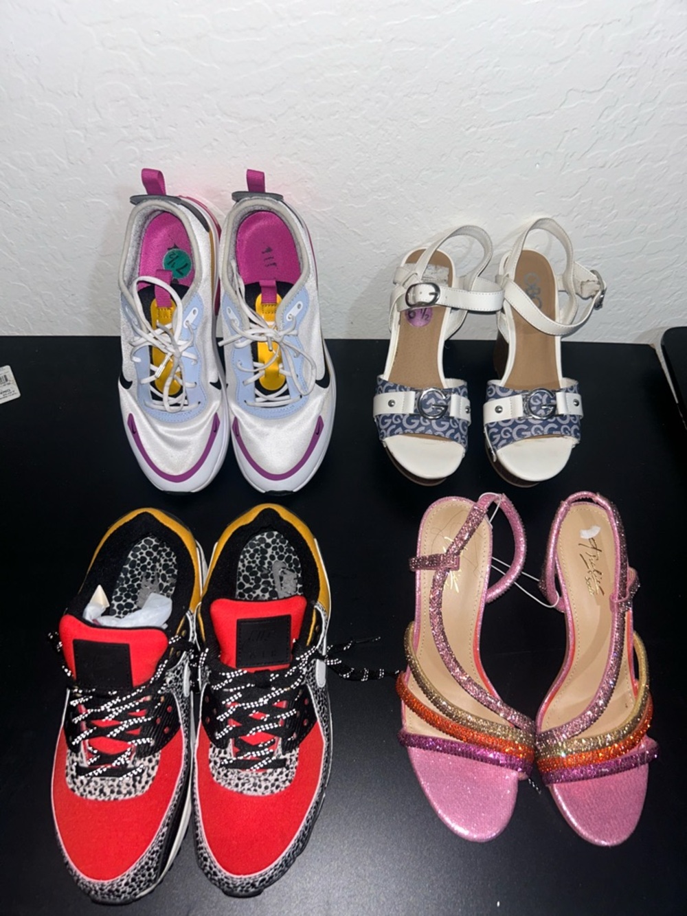 Nike Womens bundle Multi-Color Athletic Sneakers with Pink & Yellow Accents - Picture 2 of 5